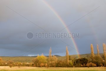 Rainbow over the countryside of Provence France