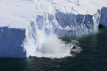 Collapse of a glacier into the sea Adélie Land Antarctica