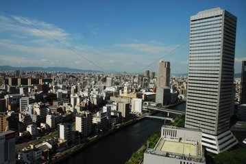 Blick auf die Stadt Osaka Japan