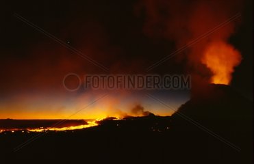 Eruption au Piton de la Fournaise Ile de la Réunion en 2001