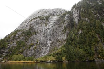 Mussel bay cascade Swindle Island British Columbia