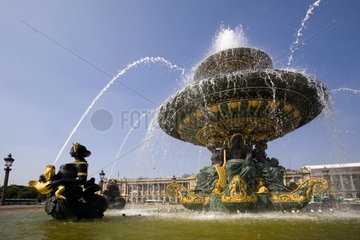 Fountain of the place of the Concorde in Paris in France