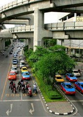 Road traffic in Bangkok Thailand