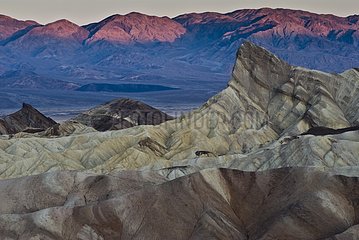 View of badlands and Panamint mountains from Zabriskie Point