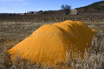 Ochre used for colouring constructions Provence France
