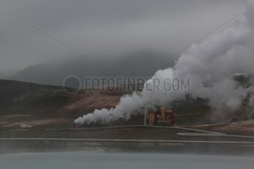 Geothermal power plant near Myvatn lake Iceland