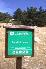 Biotope protection decree panel on Mont Serein Vaucluse