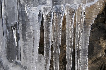 Ice sculpture in winter near Megève Haute-Savoie