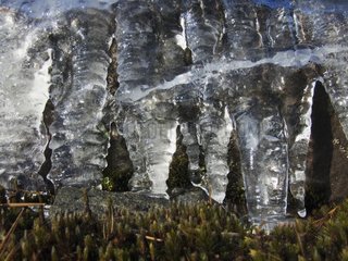 Ice forming on a rock in winter Quebec Canada