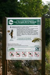 Informativer Paneau -Reservat der Biosphäre Frankreich