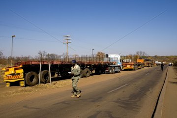 Copper plates on a truck to South Africa Zambia