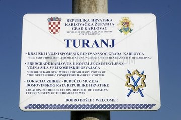 Panneau d'information à Turanj Croatie