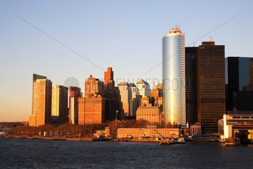 View of Manhattan from the ferry of Staten Island New York