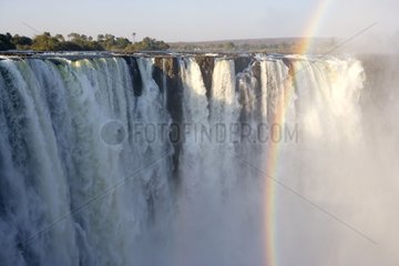 Rainbow before Victoria falls Zimbabwe
