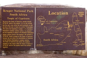 Panel indicating the Tropic of Capricorn South Africa