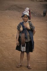 Woman of the Akka tribe in traditional clothing Thailand