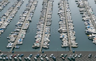Luftaufnahme des Yachthafen von Arcachon France