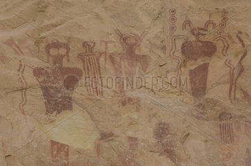 Barrier era petroglyphs at Segon Canyon Utah USA