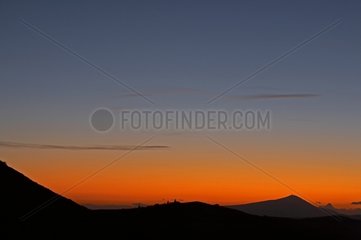 Sunset on Mont Ventoux and on the Lure mountain France