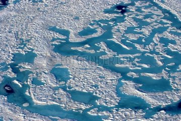 Collapse of ice-floe in july Canadian Arctic