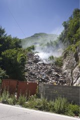 Discharge of garbage smoldering in Montenegro