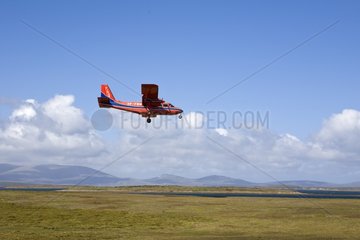 Inter-islands plane in Falkland Islands Atlantic Ocean