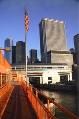 Pier of boat ferry to Staten Island New York
