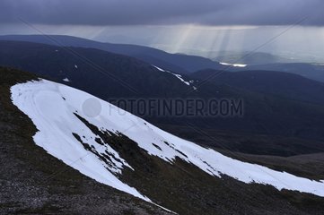 Mountain landscape of the Cairngorms in spring Scotland