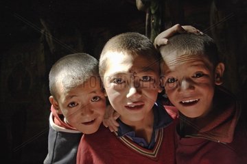 Junge Mönche in einem Kloster Zanskar India