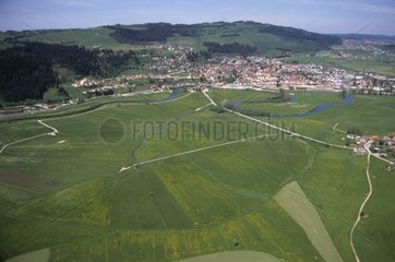 The town of Morteau and its surroundings High Doubs France