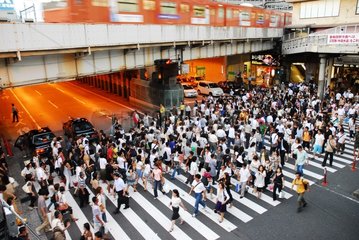 Fußgängerübergang in Osaka Japan