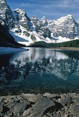 Reflections on the Lake Moraine National park Banff Canada
