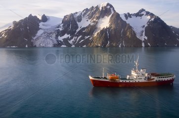 Boat and Huntress Glacier Livingston Island South Shetland
