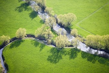 Air shot of one of the french Nied confluence France