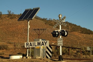 Solar panel to power up light of crossing railway Australia