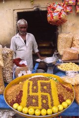 Verkäufer an seinem Rajasthan -Stand
