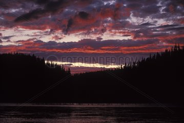 Sunset on Mackenzie river Canada