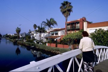 Los Angeles  quartier de Venice  les canaux.