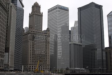 Gebäude in einem Bezirk Chicago in den USA