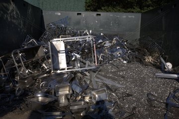 Metal before recycling in a container Apprieu France