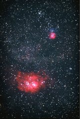 Les nébuleuses Lagune M8 et Trifide M20 au télescope