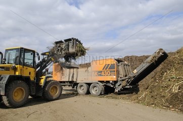 Loading a crusher with branches Hirsingue France