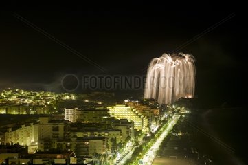 Feuerwerk Almuñecar Granada Andalusia Spanien