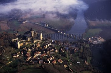 Village of Castelnaud and its castle Dordogne France