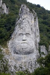 Head of Decebal  2001 in einem Felsrumänien geschnitzt