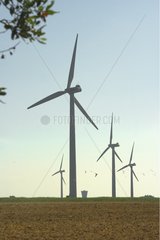 Windmill farm of Goulien Sizun Cape Finistere