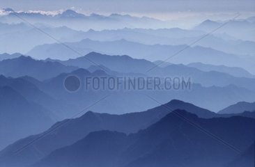 Blick auf die nördlichen Alpen aus dem Gipfel von Mont Rose