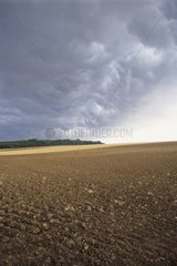 Storm on field plowed France