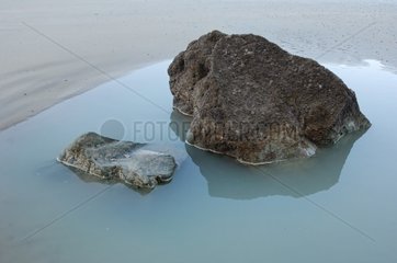 Water around a rock Dieppe France