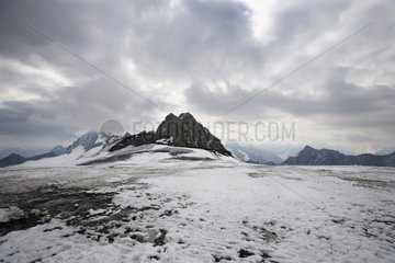 Schmelzen Gletscher Skigebiet von Les Deux Alpes 3600